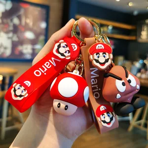 Super Mary Pilz Cartoon Car Schlüsselbund, schöne Actionfigur, weicher Kleber Anhänger 8 Hauptverkaufspilze von Mario - №4