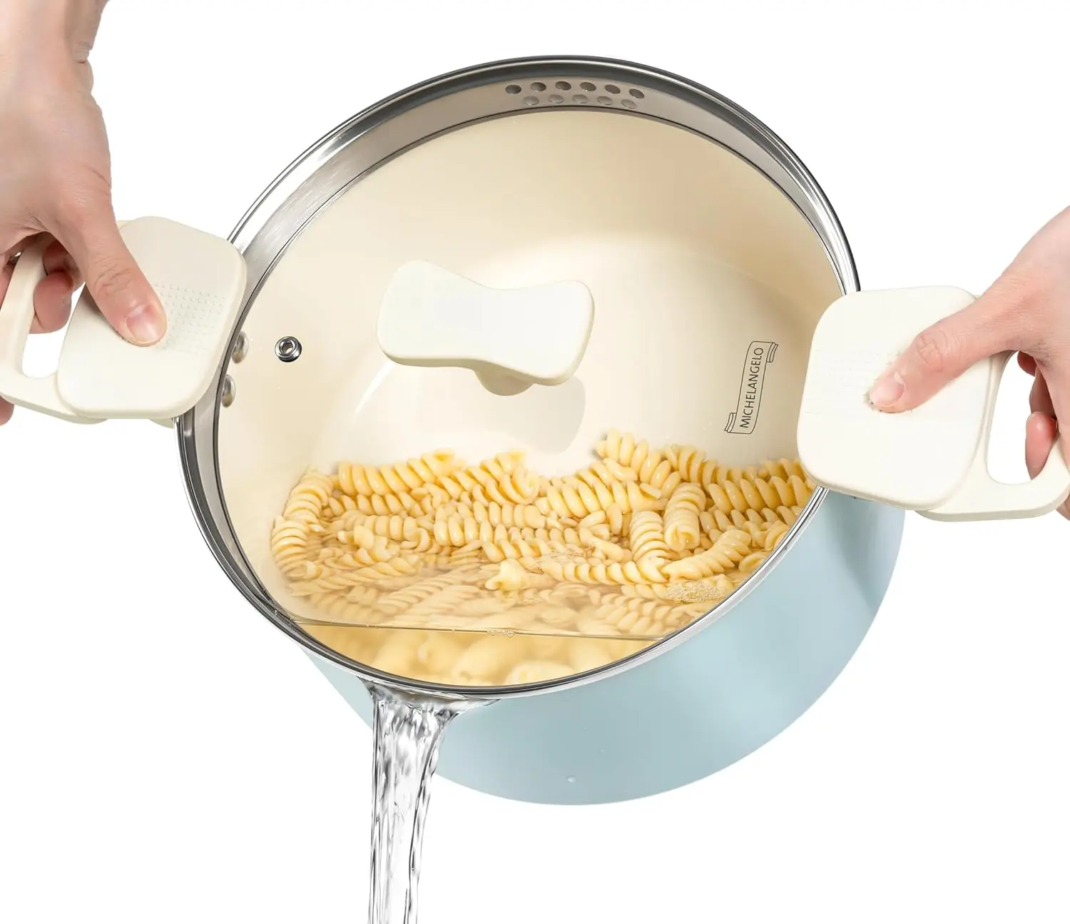 Pressed Aluminium Sauce Pan with Lid 3 Layer Xylan Nonstick Coating Hard Anodized Induction Bottom Stainless Steel Handle