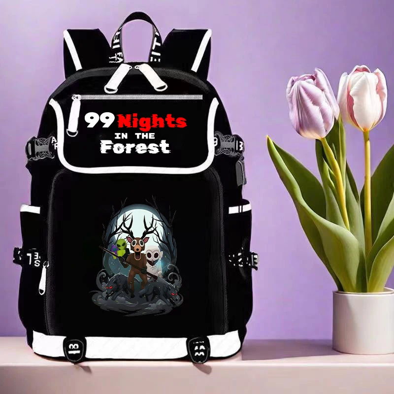 

99 Nights in The Foresteva Backpack Large Capacity Portable Breathable Schoolbag Fashion Anime Printed Backpack Birthday Gift