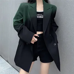 Fashion Blazer Women's Clothing Spring Autumn Jackets 2023 New gradient Suit Loose Cardigan Office Lady Blazers Coats Tops jp420