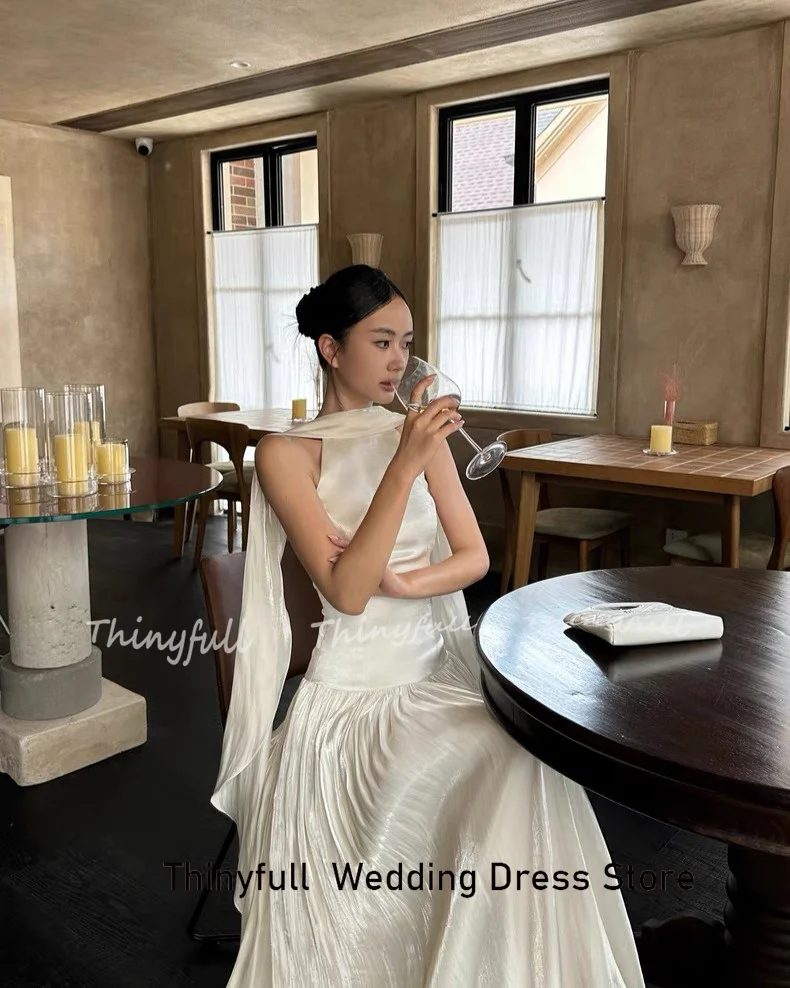 Thinyfull A라인 아랍어 댄스 파티 드레스 민소매 오넥 글리터 이브닝 드레스 긴 공식 행사 가운 로브 드 소와레 맞춤형