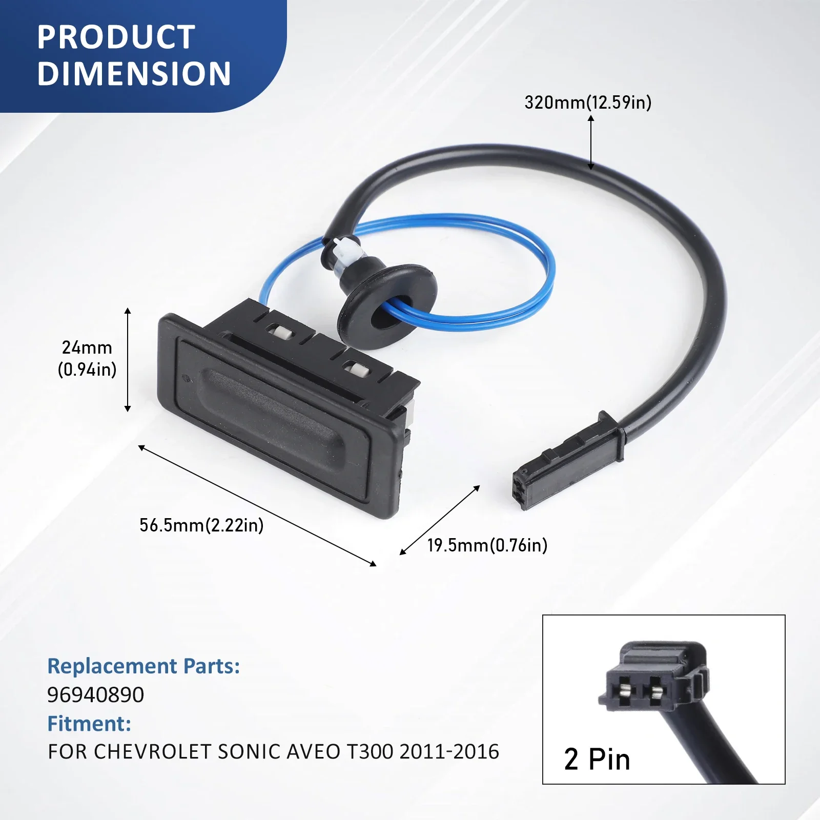 Picture 3: 96940890 Black ABS Trunk Lock Release Switch High Quality Car Accessories For 2012-2019 Chevrolet Sonic Sedan Aveo Captiva