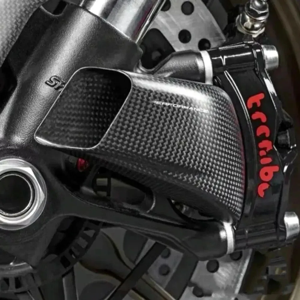 For BMW S1000R/RR/XR M1000R/RR/XR HP4 2013-2025 100% real Carbon Fiber Motorcycle Front Brake Air Duct Caliper Radiator Cover
