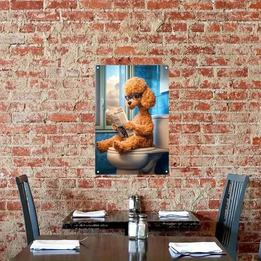Delightful Metal Wall Art Featuring a Golden Retriever - , Frameless And Humorous Pet Decoration, Sturdy Iron Craftsmanship S