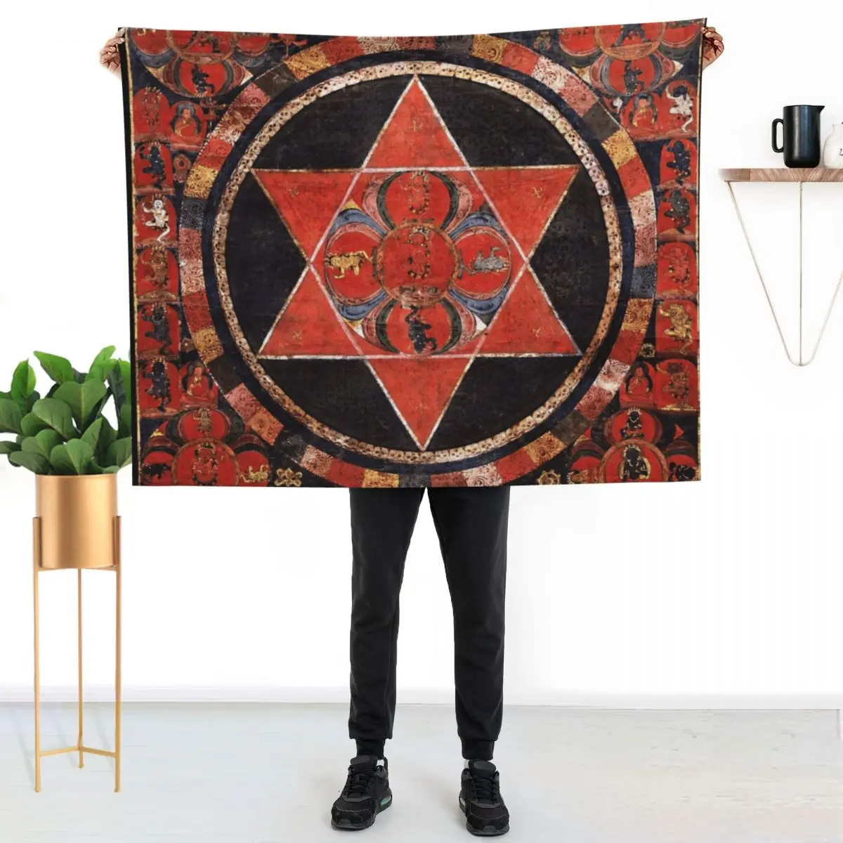 Mandala 89 Vajravarahi Five Deity Mandala Throw Blanket Multi-Purpose bed plaid Tourist Polar Shaggy Cute Plaid Blankets