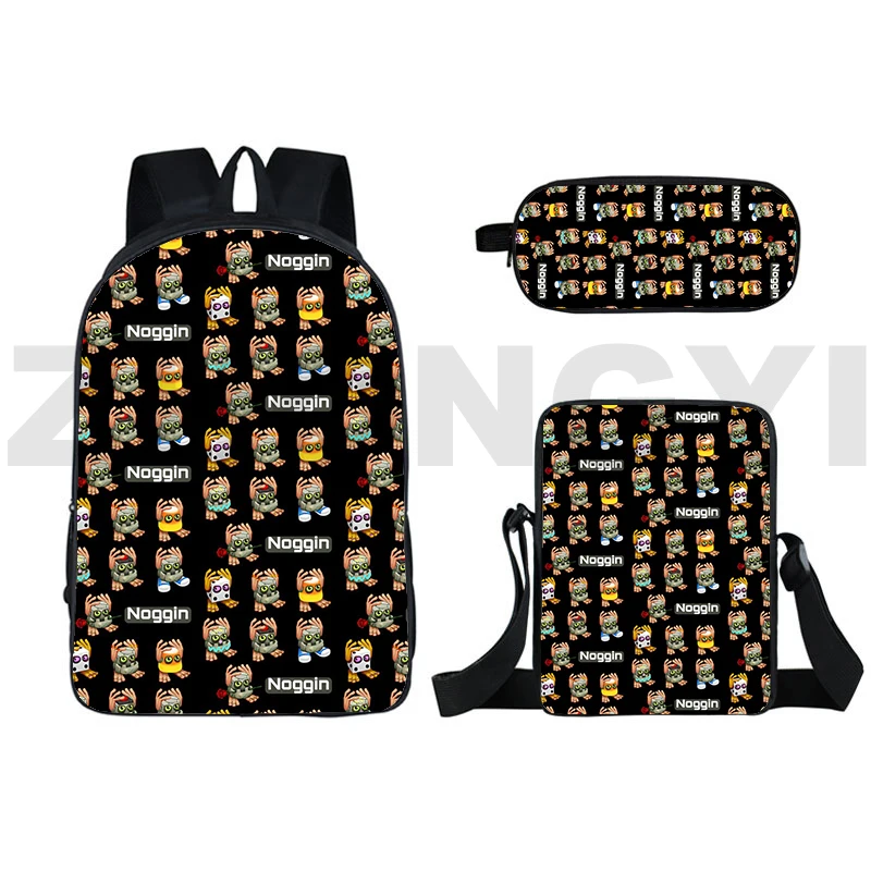 Men High Quality My Singing Monsters Game 3D Backpacks 3 Pcs/Set Fashion Casual Bag for Women Anime Sac A Dos Student Schoolbags image 4