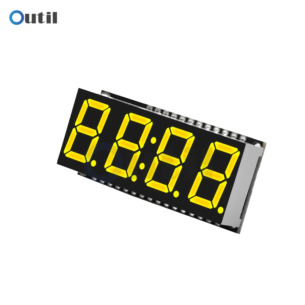 4-bit LED Display Module Clock Module HT16K33 Drives I2C 7-segment 14Pin 0.56-inch 4 bit Digital Display Board