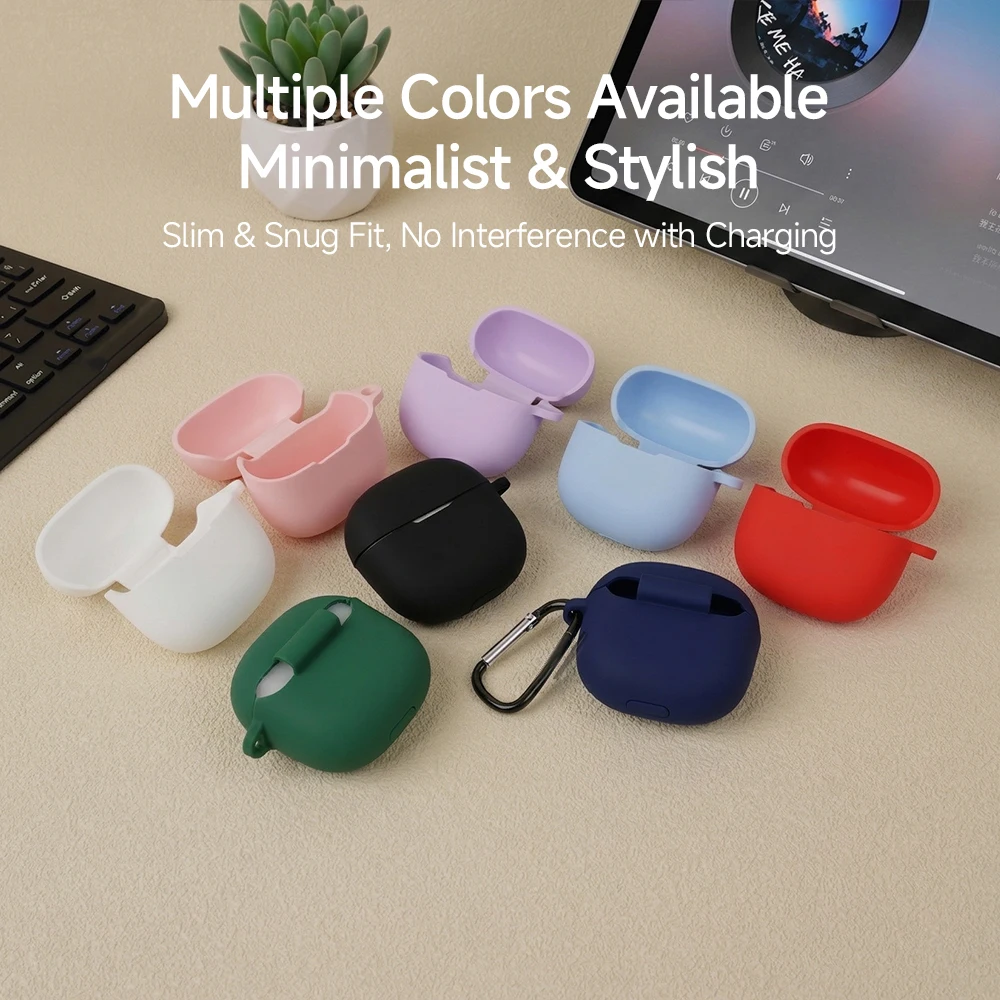 Capa Protetora Ativa para Redmi Buds 8, Anti-Risco, com Acessório de Gancho, Capas de Silicone Macio para Fones de Ouvido Sem Fio