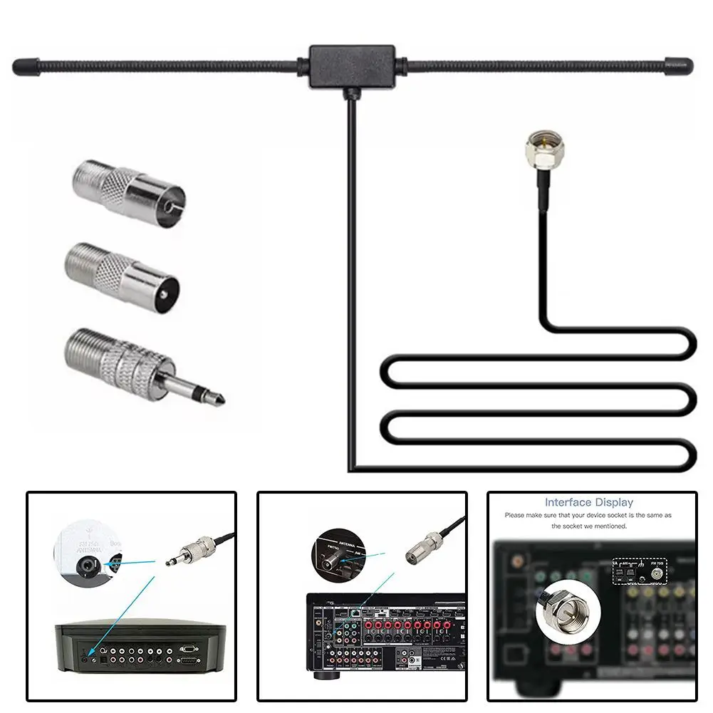 

Fm Dipole Antenna For Stereo Receiver 75ω Car Fm Tv Radio Radio Station F Female To Tv3.5 Mono Fm Radio Antenna G0i1