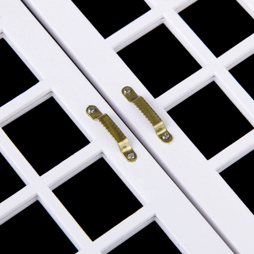 باب خشبي مصغر لبيت الدمى، باب فرنسي تقليدي بمفصلات لأثاث بيت الدمية بمقياس 1 12