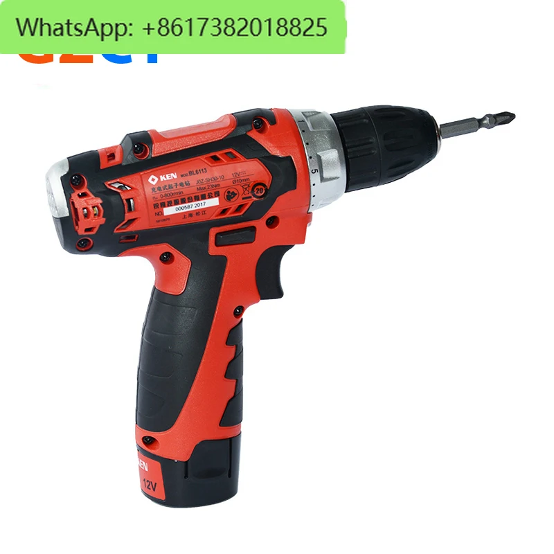 BL6113-20S LithiumBattery Drill Ken 12V Electric Hand Drills Cordless Drill 800RPM Ken Dril Machine Cordless