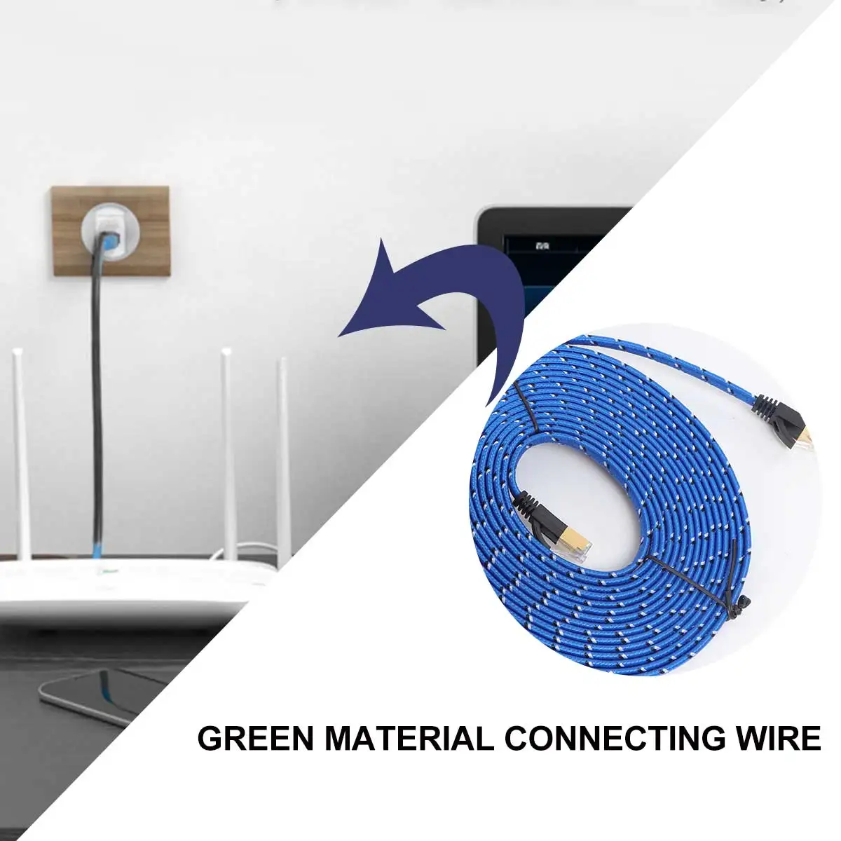 

8 Meters Double Shielded Cat7 Ethernet 10G High Speed Lan Network Cable Braided Nylon Snagless Gold Plated Connectors For Nas