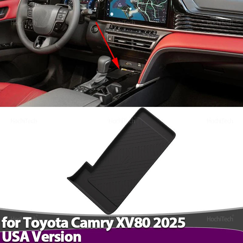 Fast Wireless Charging Pad Non-Slip Mat Car Storage Lightweight Phone Wireless Charger Mat for Toyota Camry XV80 2025 US Version