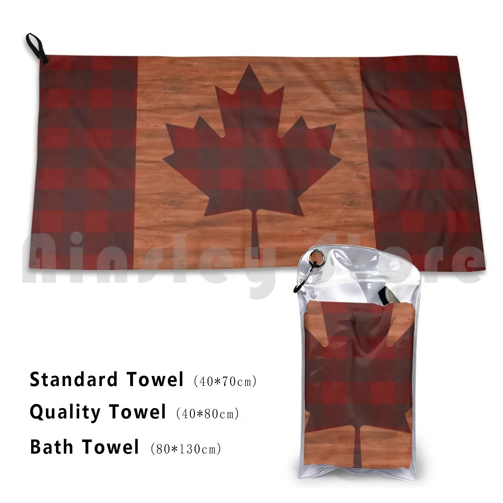 Canada Flag Lumberjack Bath Towel Beach Cushion Canadian Flag With A Log Drivers Waltz Theme To It