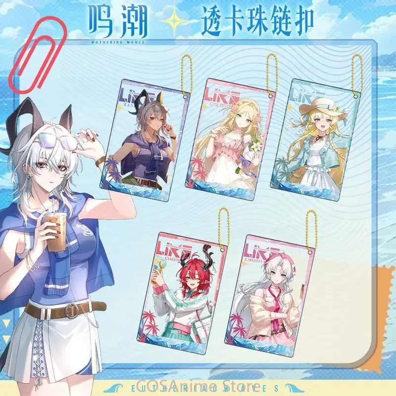 

Game Wuthering Waves Phoebe Buffay Zani Transparency Card Cosplay Acrylic Keychain Backpack Pendant Cute Keyring Chain