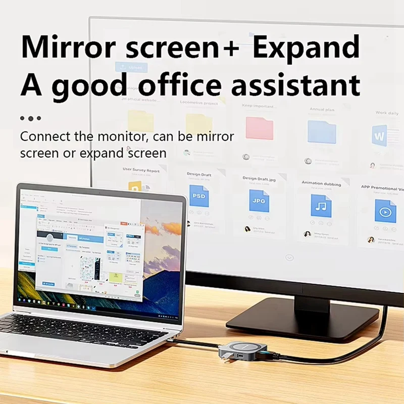 BLUEENDLESS 8 In 1 USB C Hub M.2 NVME SSD stasiun Dok USB3.1 10Gbps 100W PD 4K60HZ magnetik M.2 SSD untuk