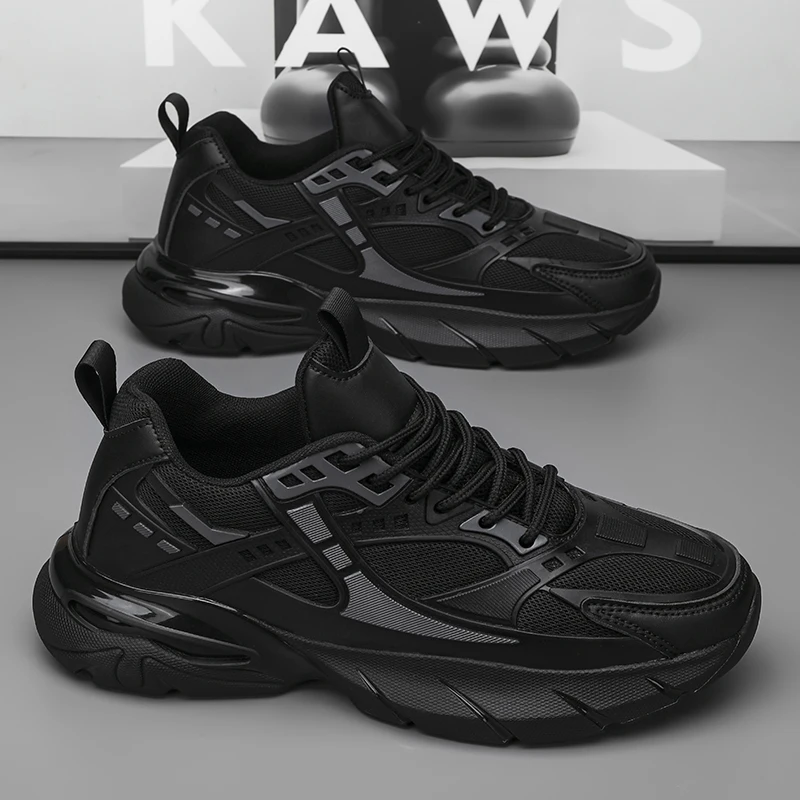 

Black Samurai Men's Shoes 2026 New Summer Versatile Casual Sports Shoes Men's Thick Bottom Running Black Dad Trendy Shoes