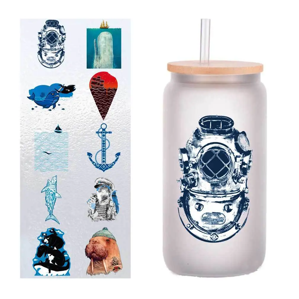 10 PCs/Pack Cartoon Navigator Explorer UV transfer sticker Crystal label Cup sticker customized four inches