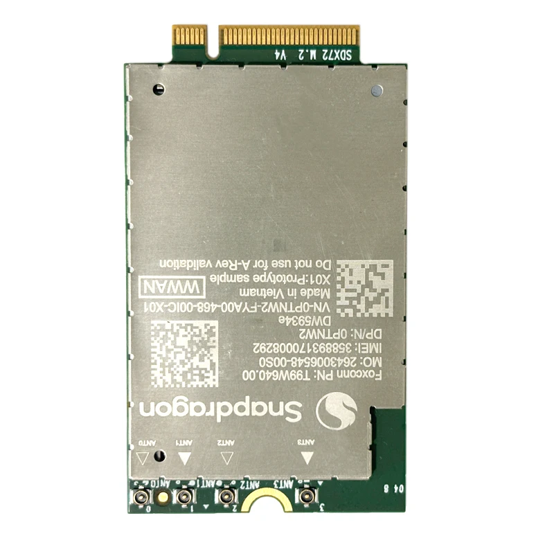 T99W640 DW5934e 5G LTE 모듈 OPTNW2용 스냅드래곤 X72 CAT 20 5G 네트워크 카드 무선 모바일 모뎀 LTE FDD/TDD 5G 모듈