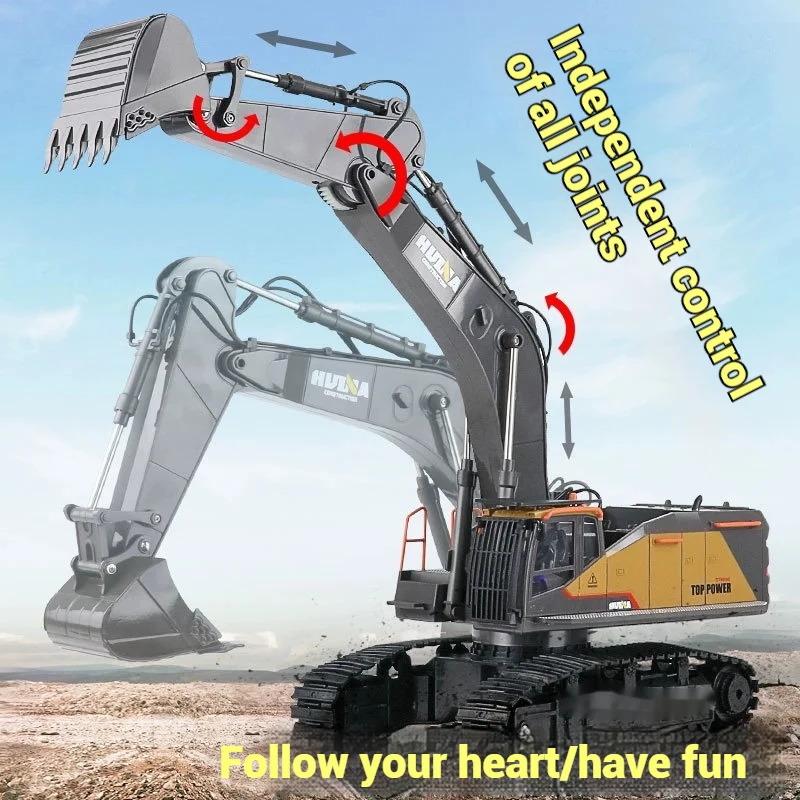 

Huina 592 Remote-Controlled Alloy Excavator 22 Channel Simulation Track Excavator Engineering Vehicle Model Children'S Toy Gift
