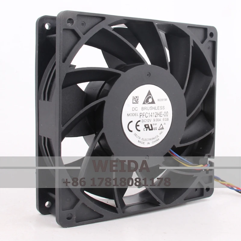 Case Fan doppio cuscinetto a sfere per DELTA PFC1412HE-00 140x140x38MM 12V 9A 14038 14CM PWM a 4 fili ventola di raffreddamento violento ad alto flusso d'aria