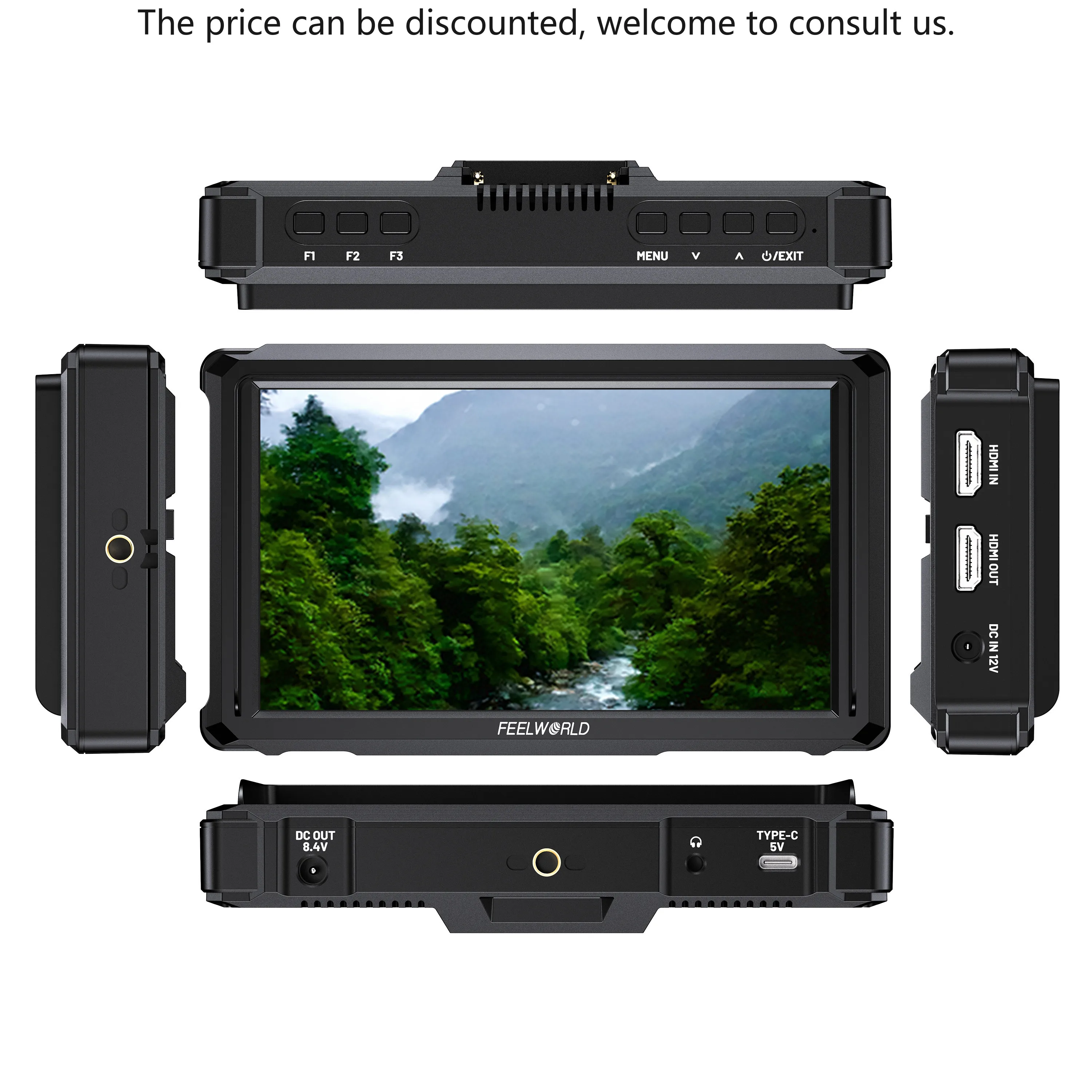 

FEELWORLD FW568 PRO 6-inch 1200nit HighBrigt Camera DSLR Monitor 4K HDMI 60Hz Smart Compact Design Dslr Camera Monitor