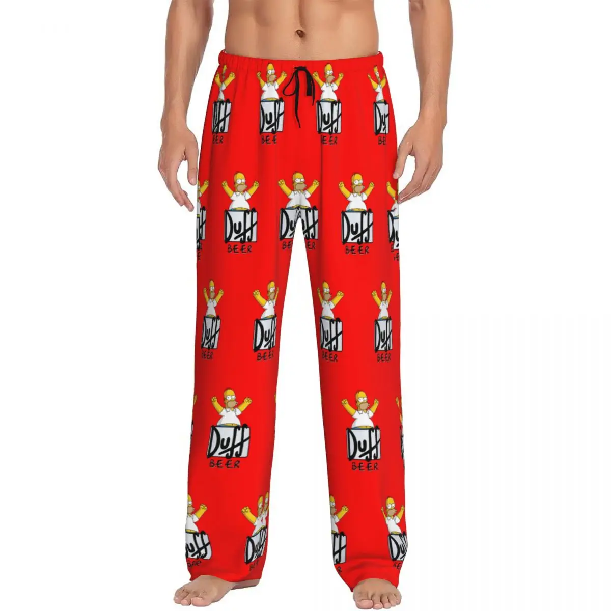 

Custom Simpsons Pajama Pants Sleepwear Men's Elastic Waistband Sleep Lounge Bottoms with Pockets