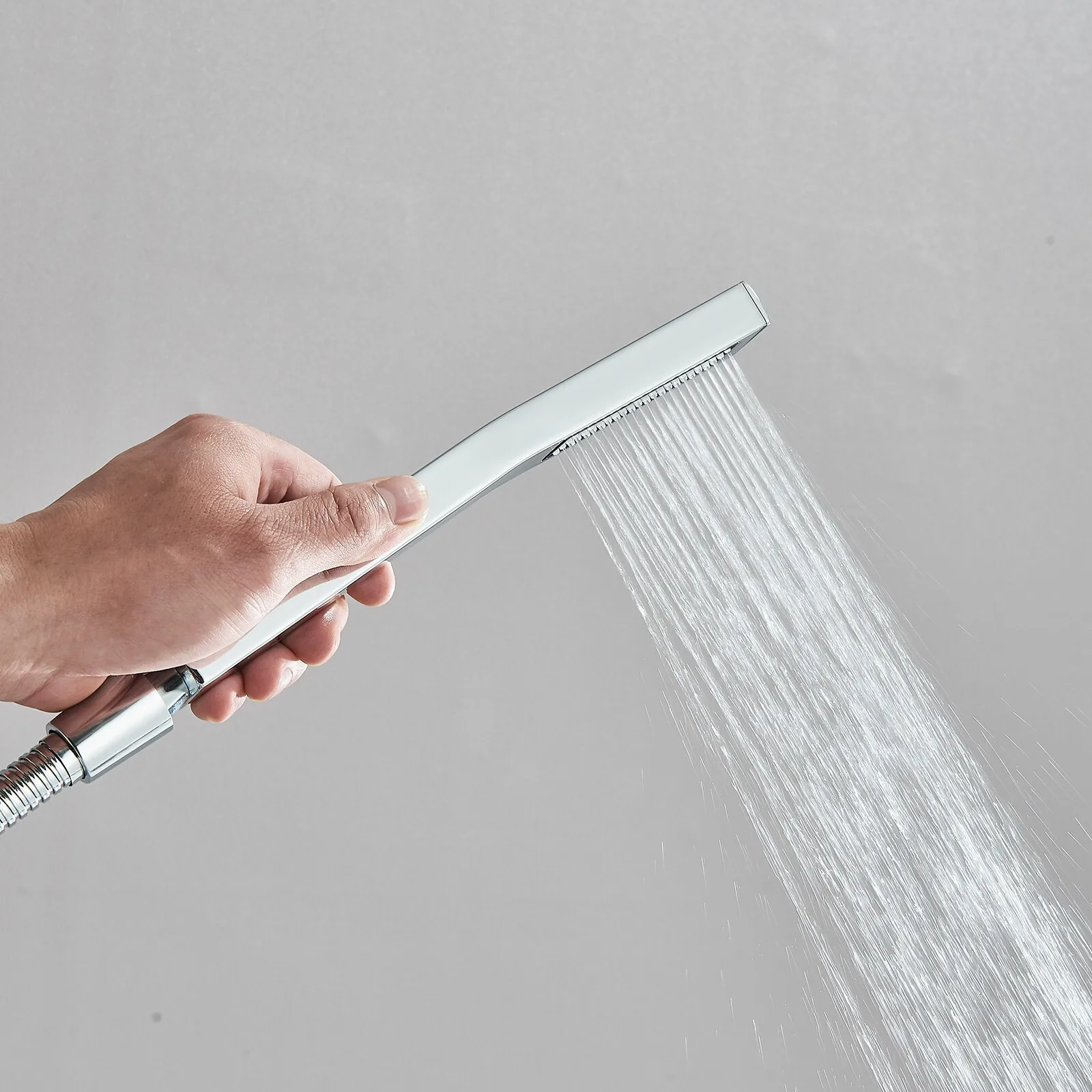 Chrome LED Shower Faucet Set w/Valve 12" Rain Shower Head Combo Tub Spout System