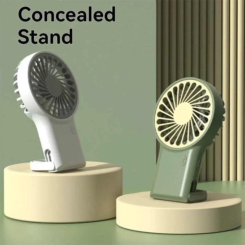 New Foldable Handheld Desktop USB Rechargeable Mini Fan Cartoon Design with Hook for Mountaineering Outdoor Home Office use