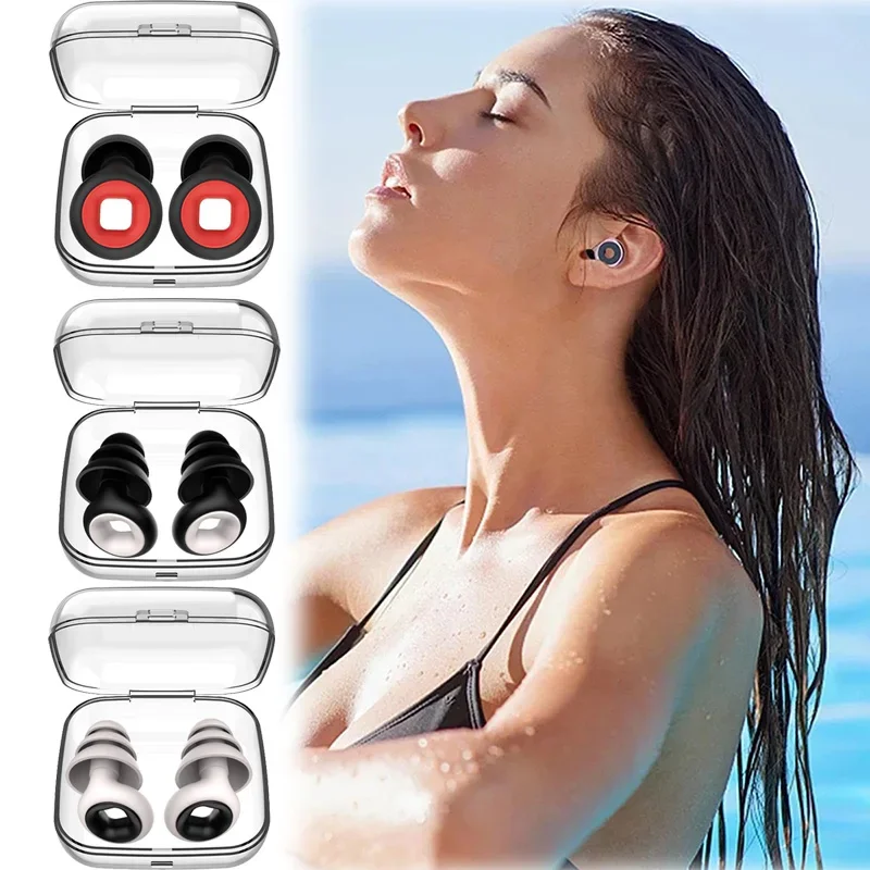 Silicone Sleeping Noise Reducing Earplugs Set Swimming Noise Reducing Earplugs Soundproof Noise Canceling Mute Earplugs image 2
