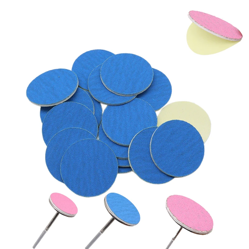 New~Blue Sanding paper 50/pcs Pedicure Foot Care Tools 15mm 20mm 25mm 35mm nail drill bit Disk disc Salon Calluse Replaceable