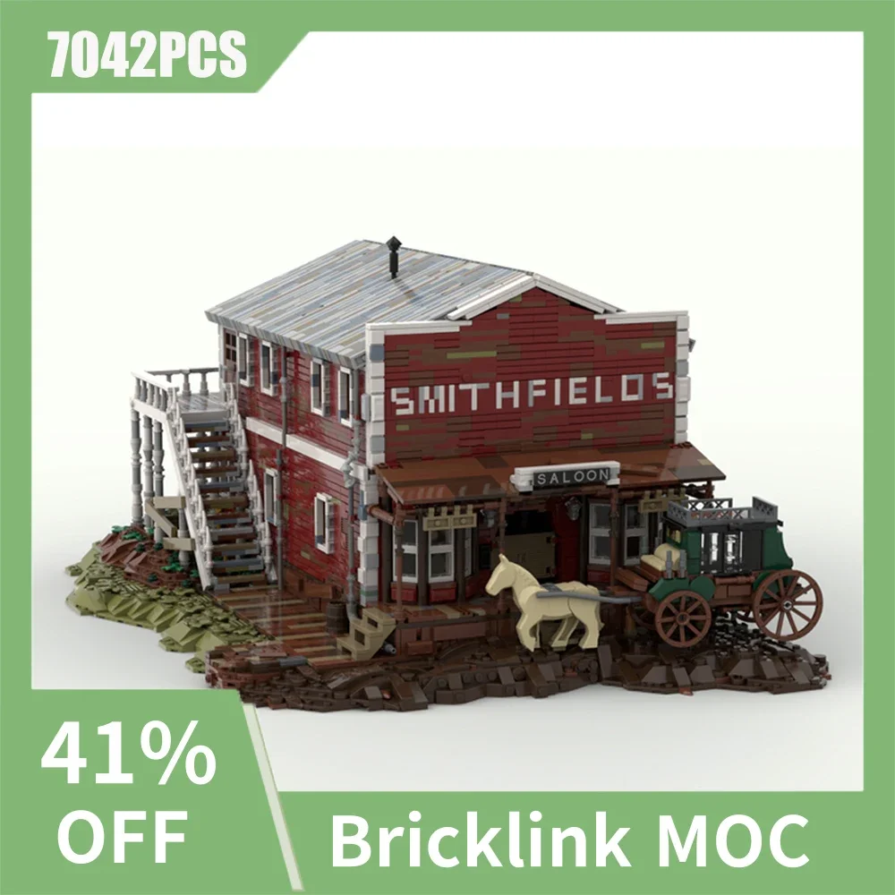

7042PCS famous game Red Dead Redemption 2 MOC modular Valentine Saloon building Model DIY creative ideas Child toy Gift blocks