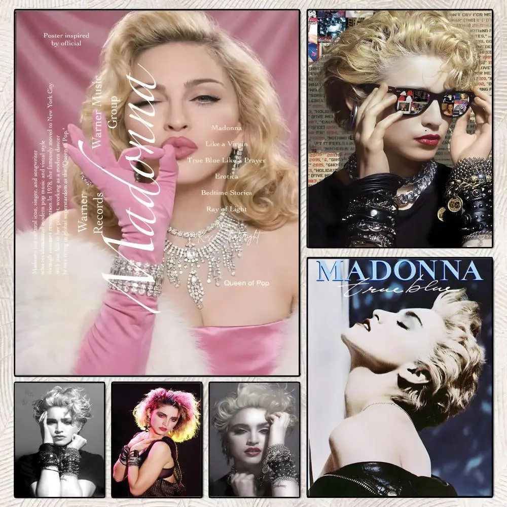 1pc Famous Singer M-Madonna Poster Decorative Wall Art Stickers Mural For Home Living Room Hallway Decor Gift