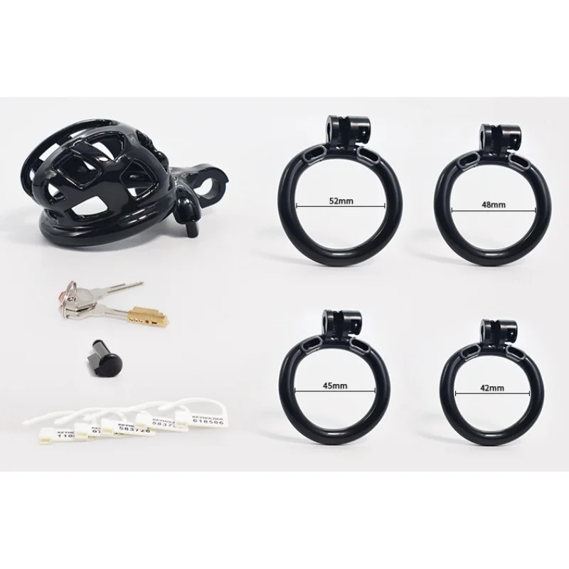 New Plastic Chastity Cage with 4 Size Penis Rings Male Chastity Device Penis Abstinence Anti Cheating Adult Erotic Products 18+