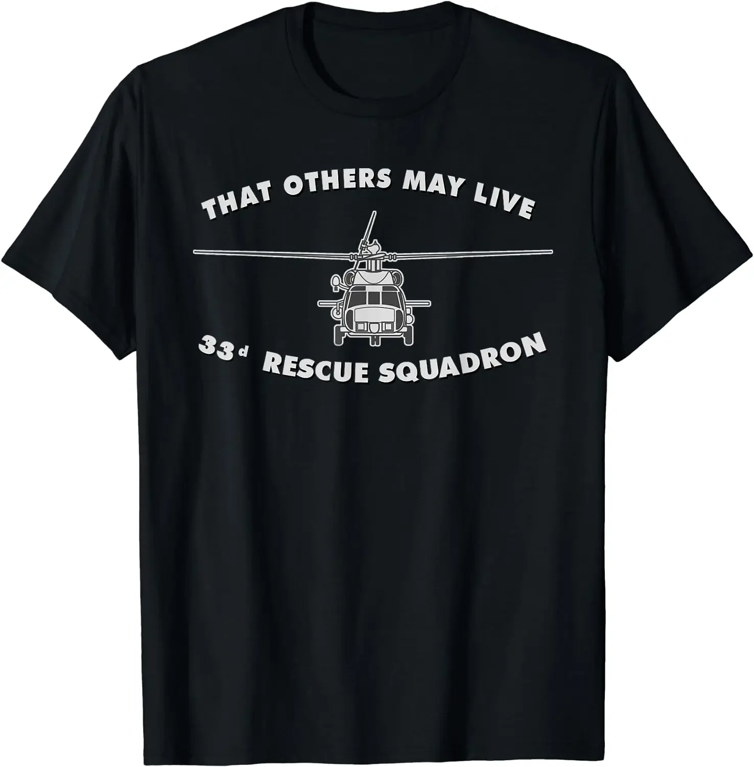 

33rd Rescue Squadron HH-60 Pave Hawk Helicopter T-Shirt 100% Cotton O-Neck Summer Short Sleeve Casual Mens T-shirt Size S-3XL