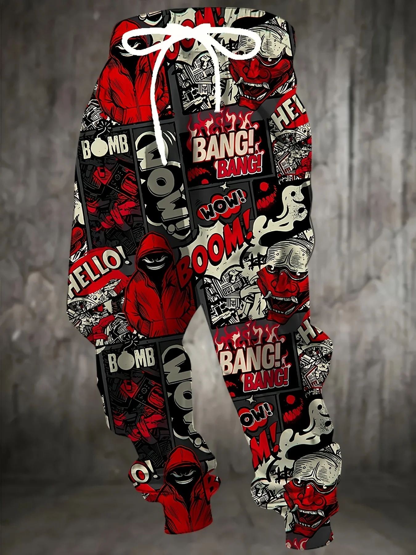 

Fashionable Men's Autumn New Personalized Letter Graffiti Printed Soft and Comfortable Drawstring Pants Outdoor High Street Pant