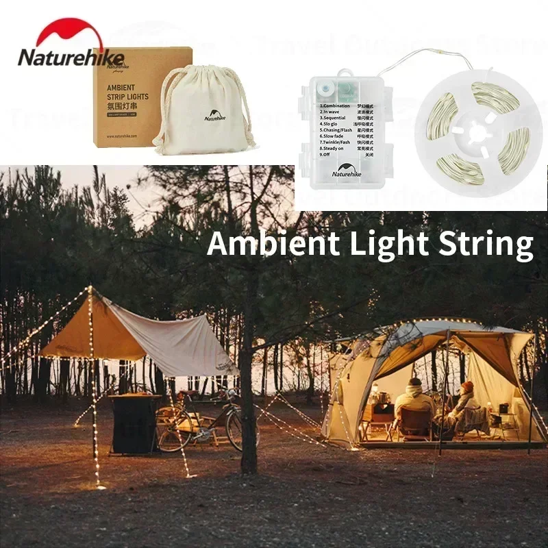 Naturehike Outdoor Atmosphere String Lights 8-Speed Adjustable Mode Portable Storage Camp Multi-Functional Battery Lights 100