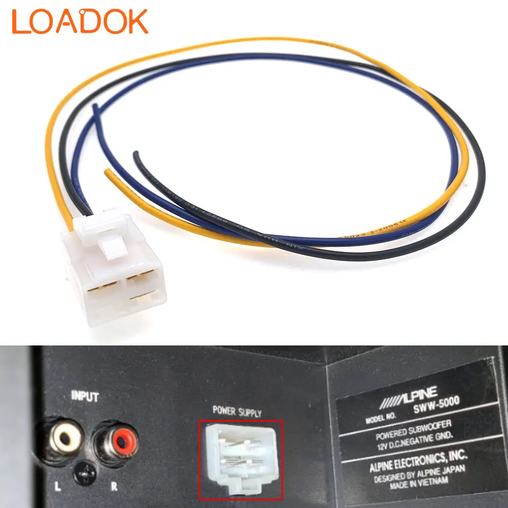 4 Pin Car Stereo Power Amplifier SUPPLY Adapter Cable Wire for ALPINE SWW-5000