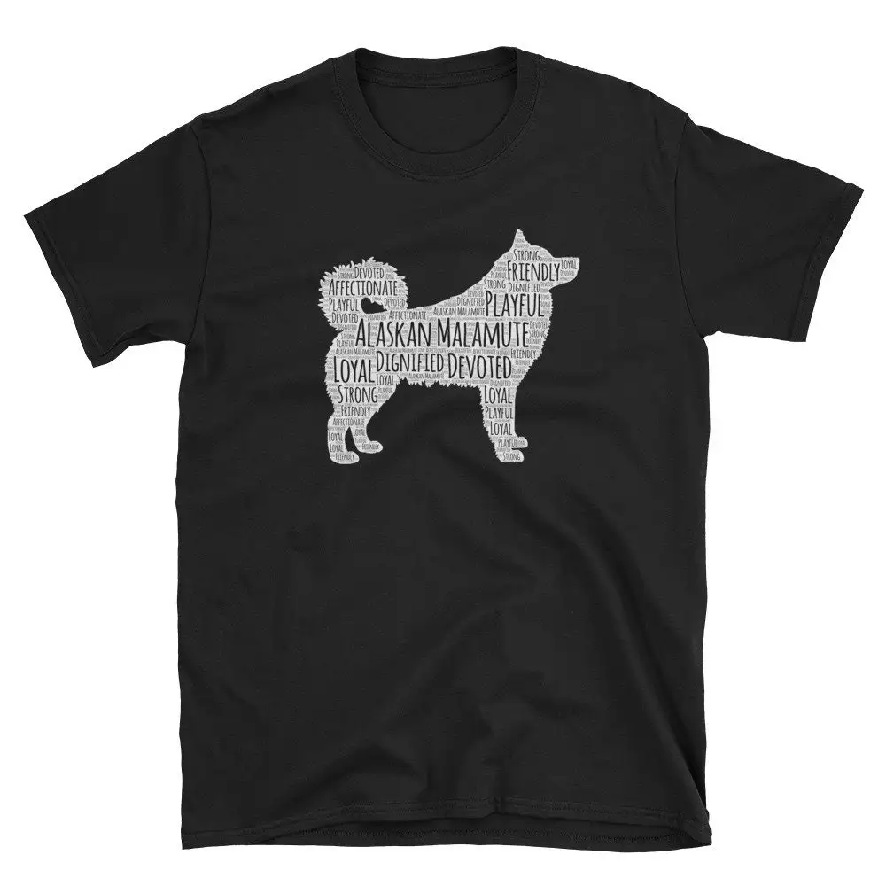 Alaskan Malamute T Shirt Featuring Personality Traits such as Devoted Playful Friendly Loyal and More Men's  or S