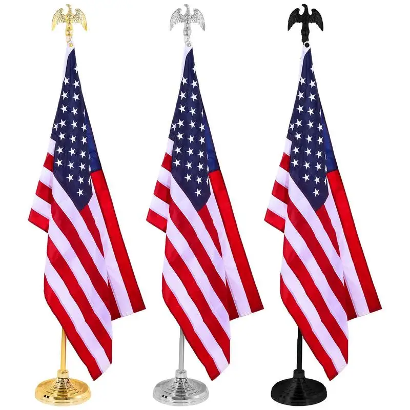 Indoor Flag Pole Kit Heavy Duty Indoor Telescoping Flag Pole Indoor Presidential Flag Pole Kits Eagle Topper Embroidered Flag