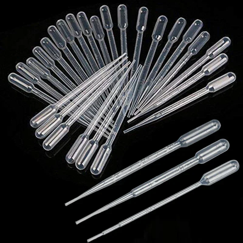 100 pces 0.2ml-10ml mini capacidade de plástico descartáveis pipetas de transferência graduadas conta-gotas polietileno para ferramentas de maquiagem laboratórios científicos