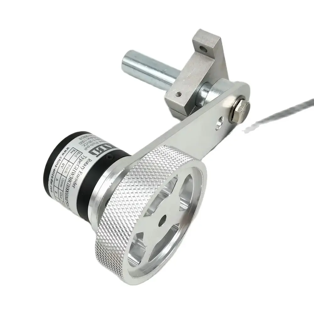 GHW38 Length Measuring Device Non-slip Metal 200mm Perimeter Wheel Rotary Encoder With Mounting Arm