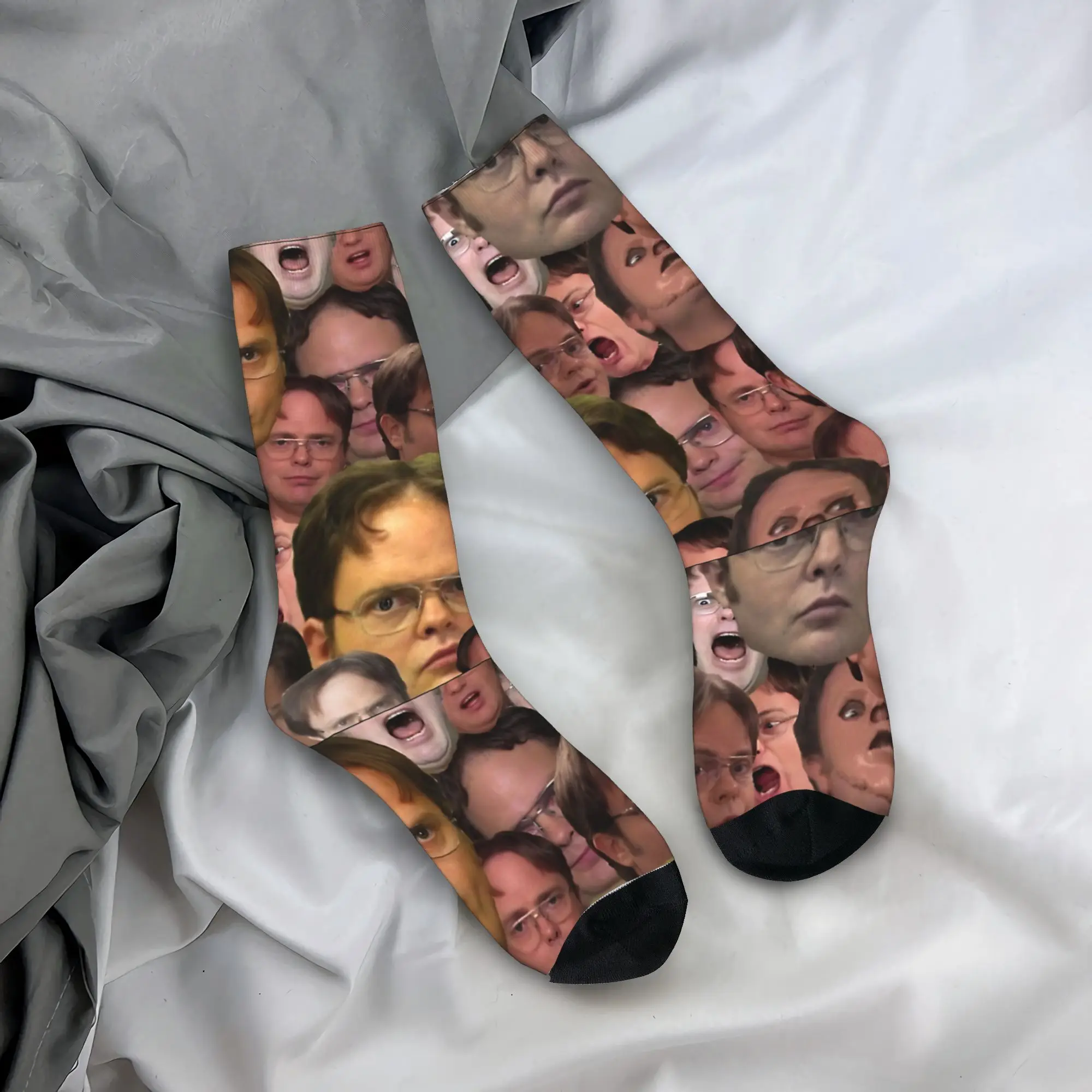 Medias Dwight Schrute, calcetines divertidos con gráficos de oficina, calcetines antideslizantes de otoño, calcetines suaves de escalada para hombres y mujeres