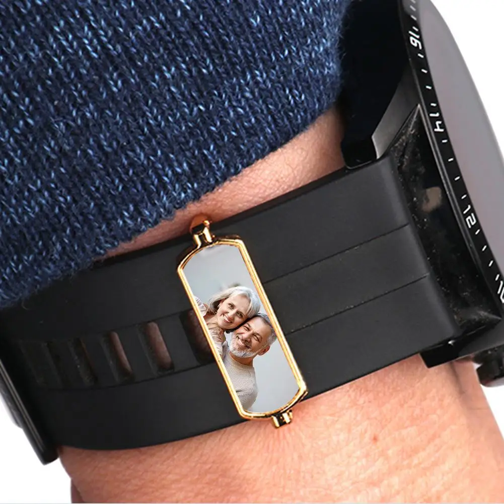 DIY Metal Watch Band Decorative Buckle Custom Printed Silver Strap Accessory Rose Pattern Watch /Gold/ Gold 3 Photo Colors D7A1