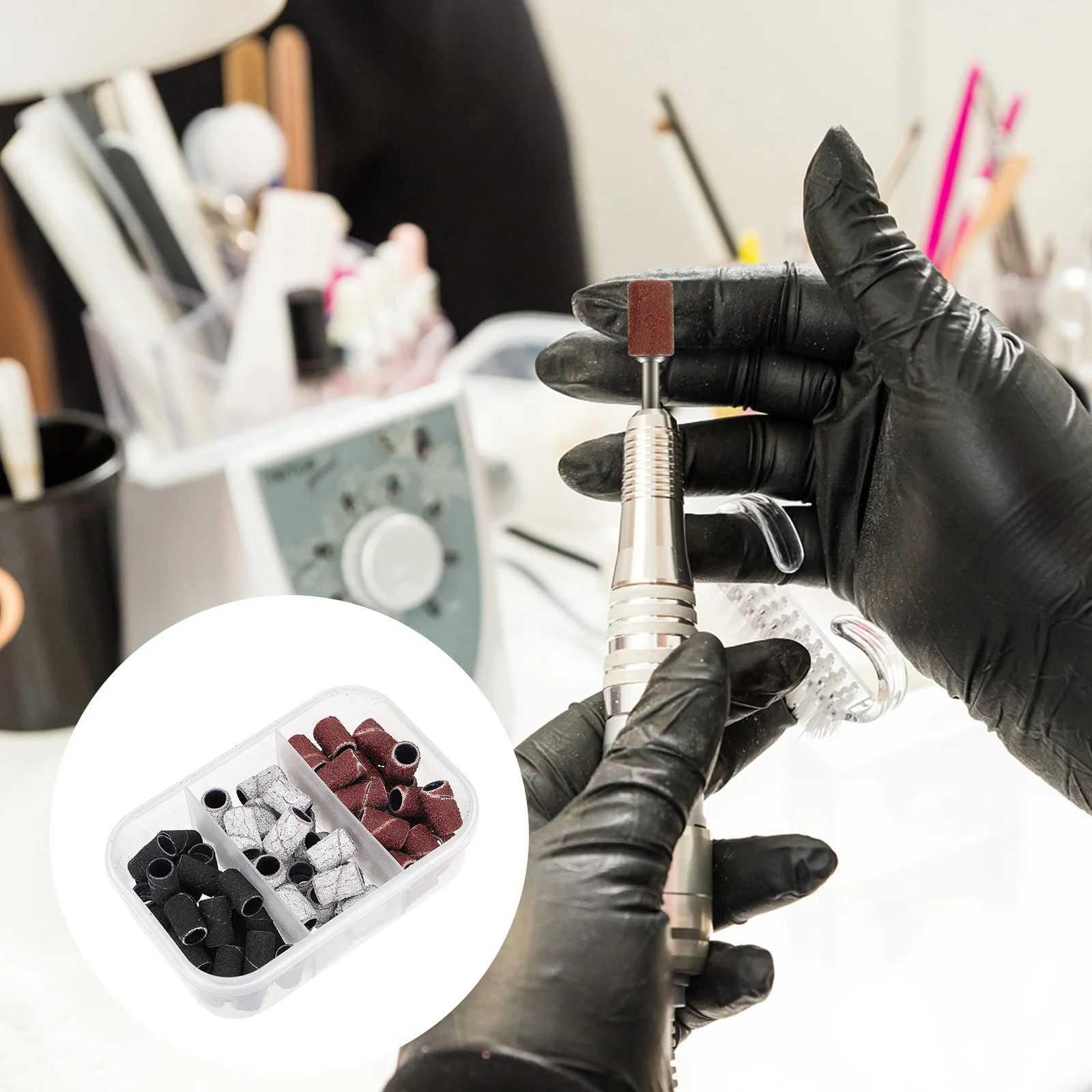네일 그라인딩 헤드 매니큐어 샌드 링 1박스 네일 살롱 용품 DIY 페디큐어 아트 도구 드릴 폴리싱 밴드