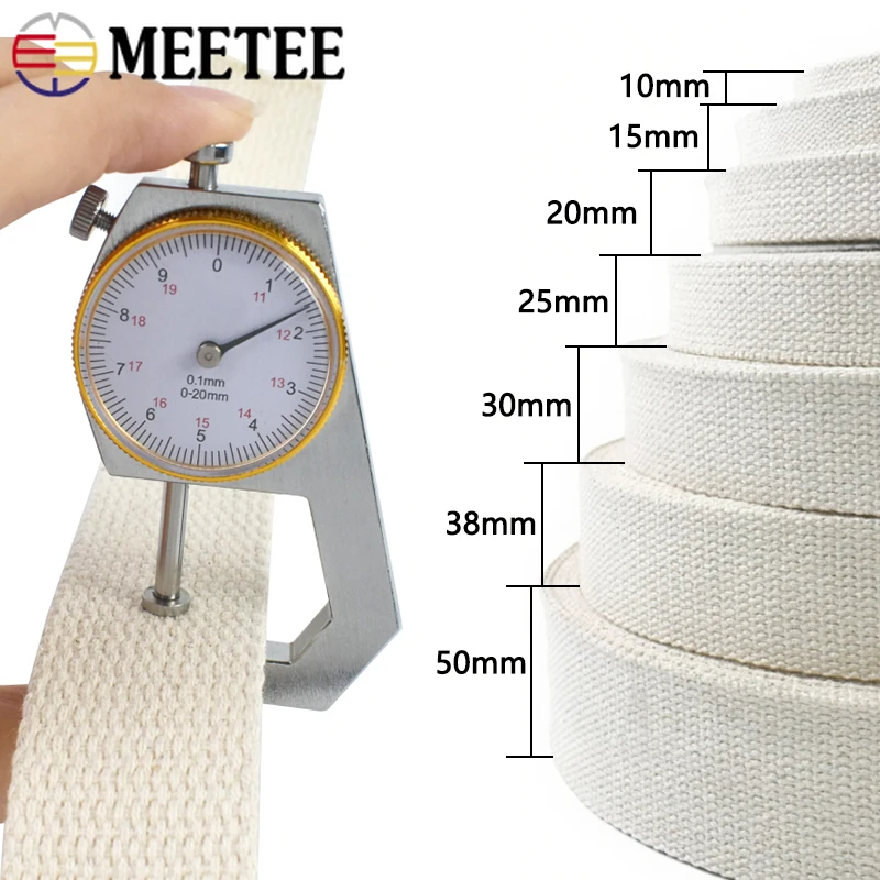 10Meters 20/25/30/38/50mm Polyester Cotton Webbing Canva Ribbon Band Bag Strap Backpack Belt Binding Tape DIY Sewing Accessories