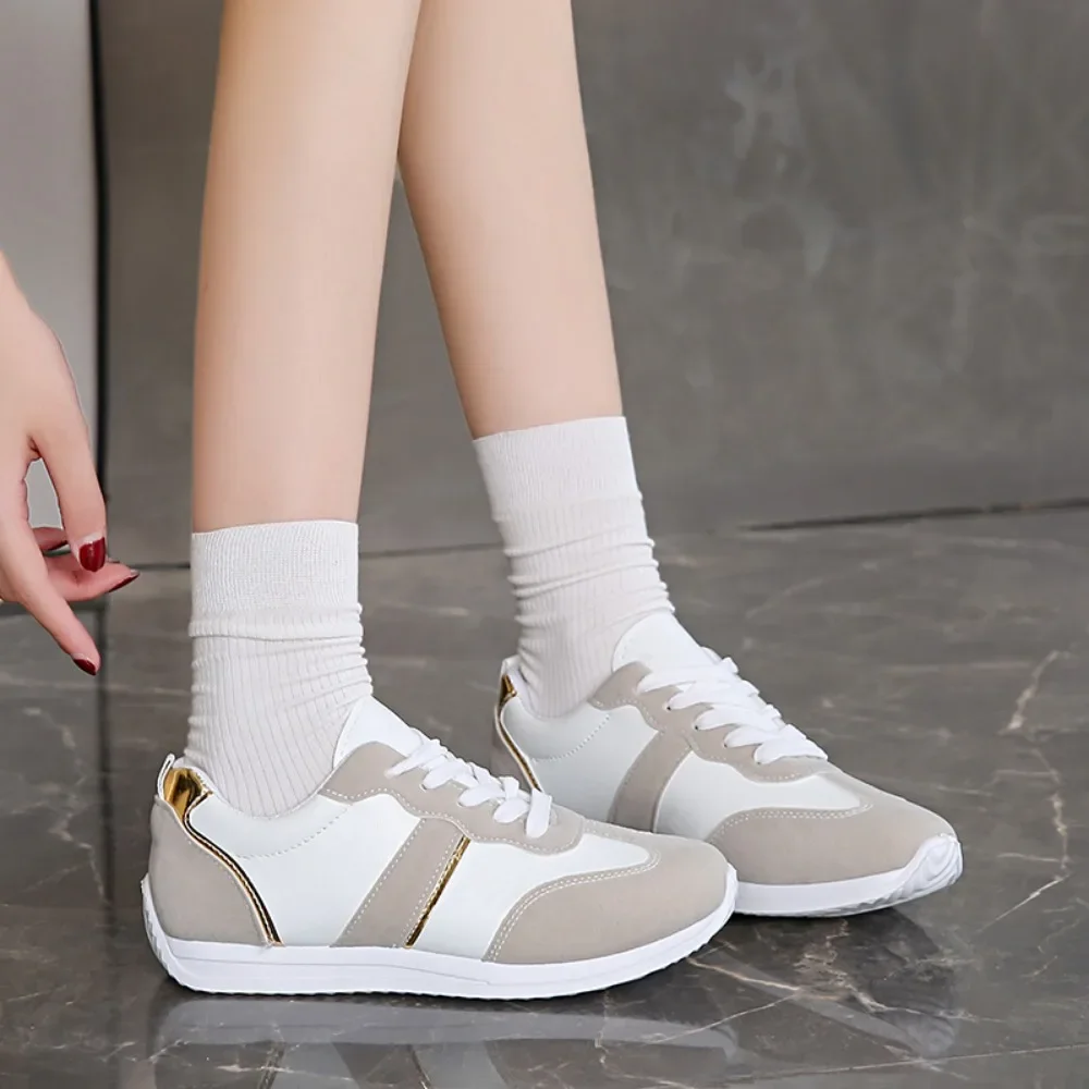 النساء أحذية رياضية جولة الرأس اللون حجب حذاء كاجوال السيدات الربيع/الخريف مريحة الجري أحذية مفلكنة حجم 35-43 #5