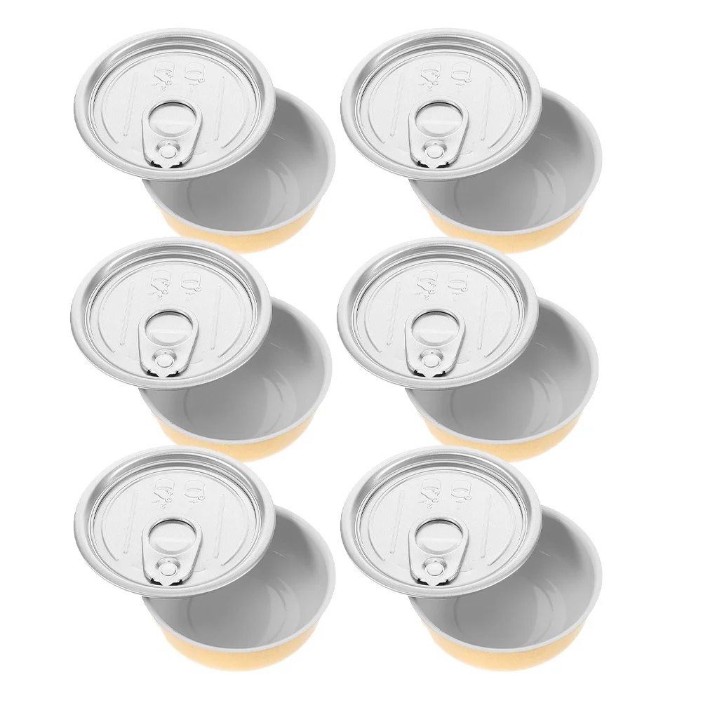 

6pcs Easy-Pull Sealed Aluminum Cans 40Ml High Temperature Resistant Airtight Food Storage Containers For Yogurt Pudding Snack