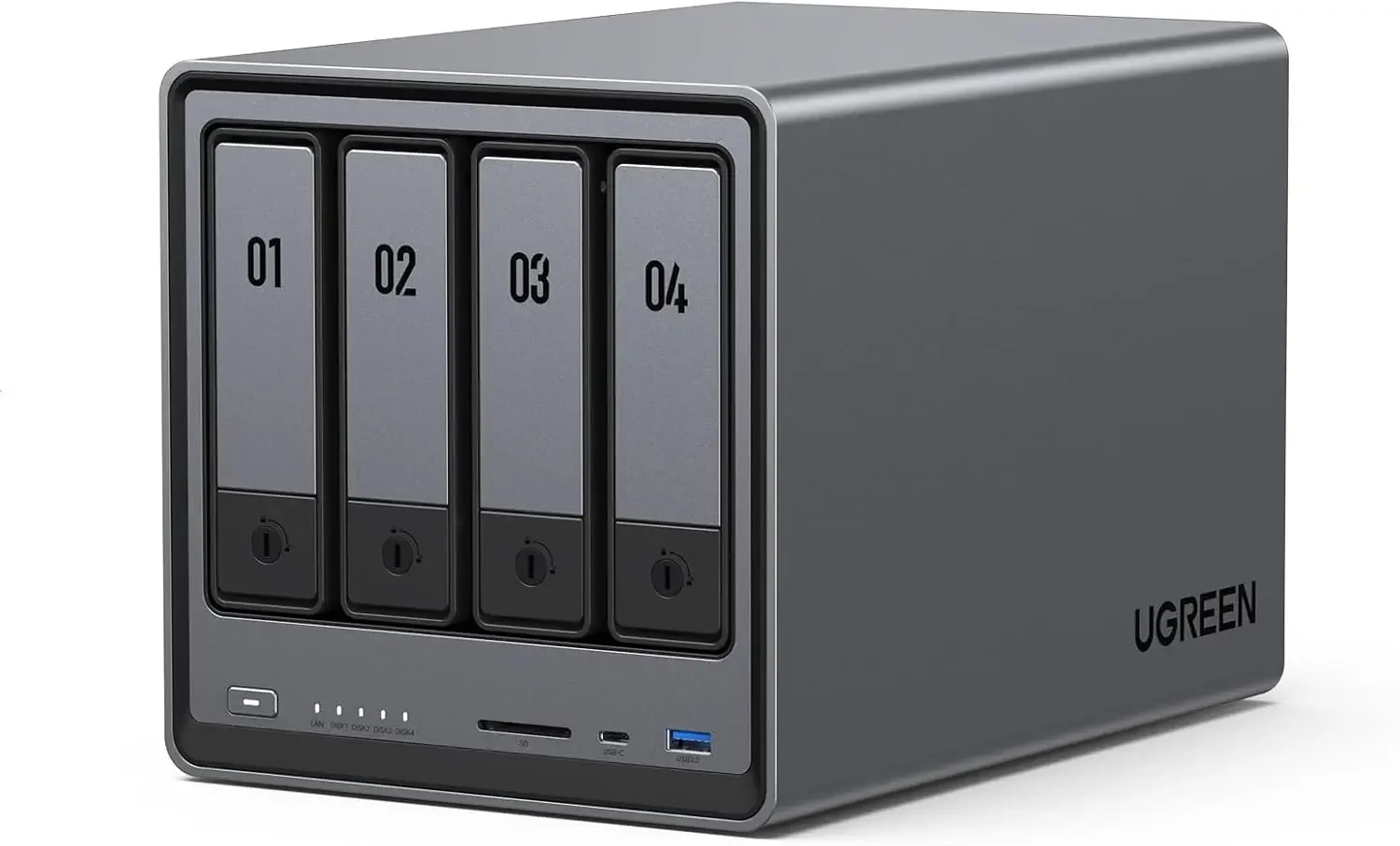 NASync DXP4800 4-Bay Desktop NAS, N100 Quad-core CPU, 8GB DDR5 RAM, 32G eMMC,