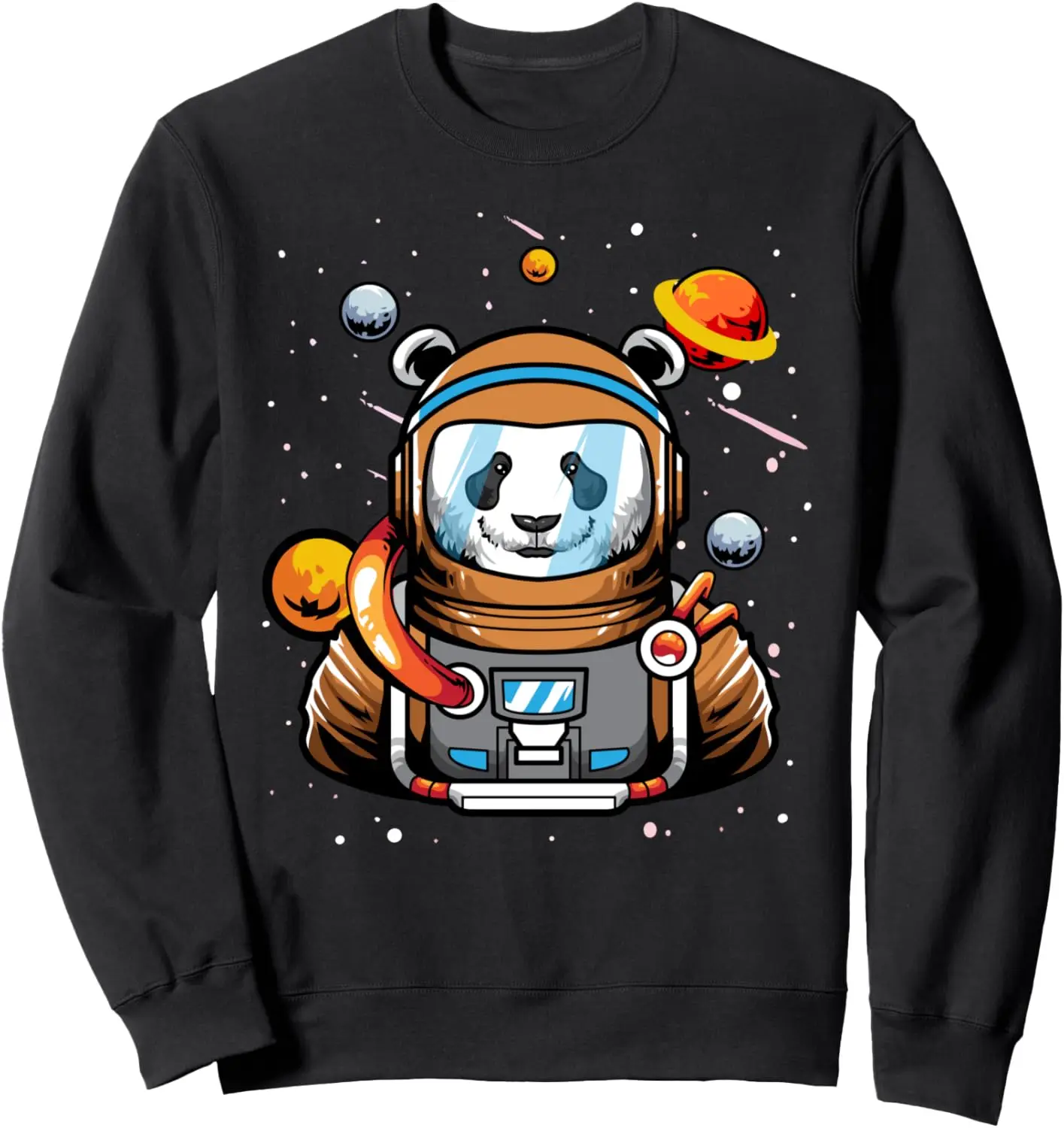 Astronaut Panda Bear Kids Outer Space Boys Girls Kid Planets Sweatshirt